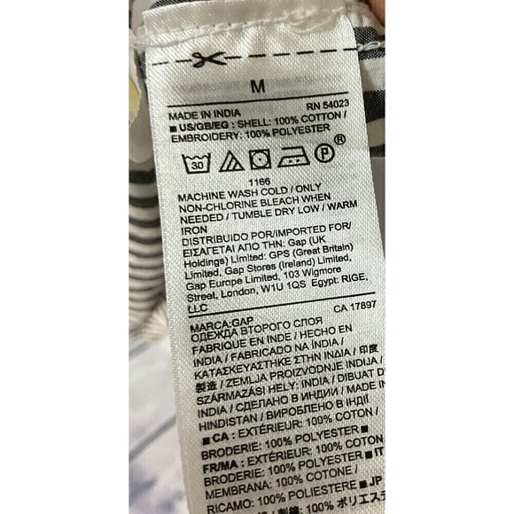 Gap Women Button Up Shirt Gray White Pink Daisy Long Sleeve Classic Fit … - Picture 12 of 12